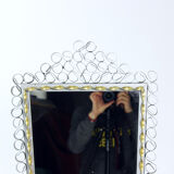 Vintage Mirror In Handmade Metal Frame, Czechoslovakia 1950s
