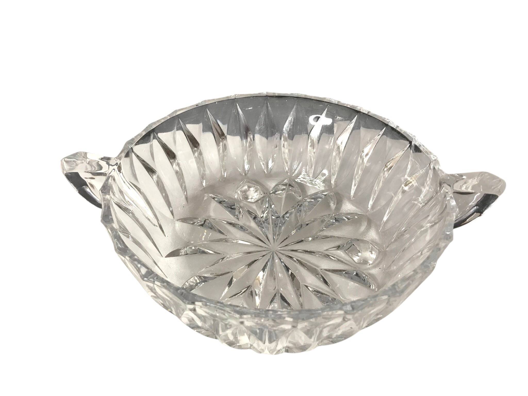 Arts de la table, coupe à fruits en cristal facetté XXème