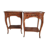 Pair of marquetry tables