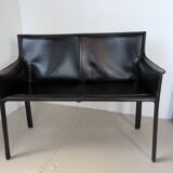 Italian designer leather bench, Enrico Pellizzoni