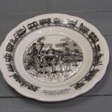 Set of 6 humorous plates on the Train Delarue-nouvellière Gien