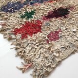 Moroccan Berber carpet Boucherouite with colored diamonds 200x152cm
