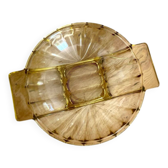 Coupe en verre moulé Art déco, 1970