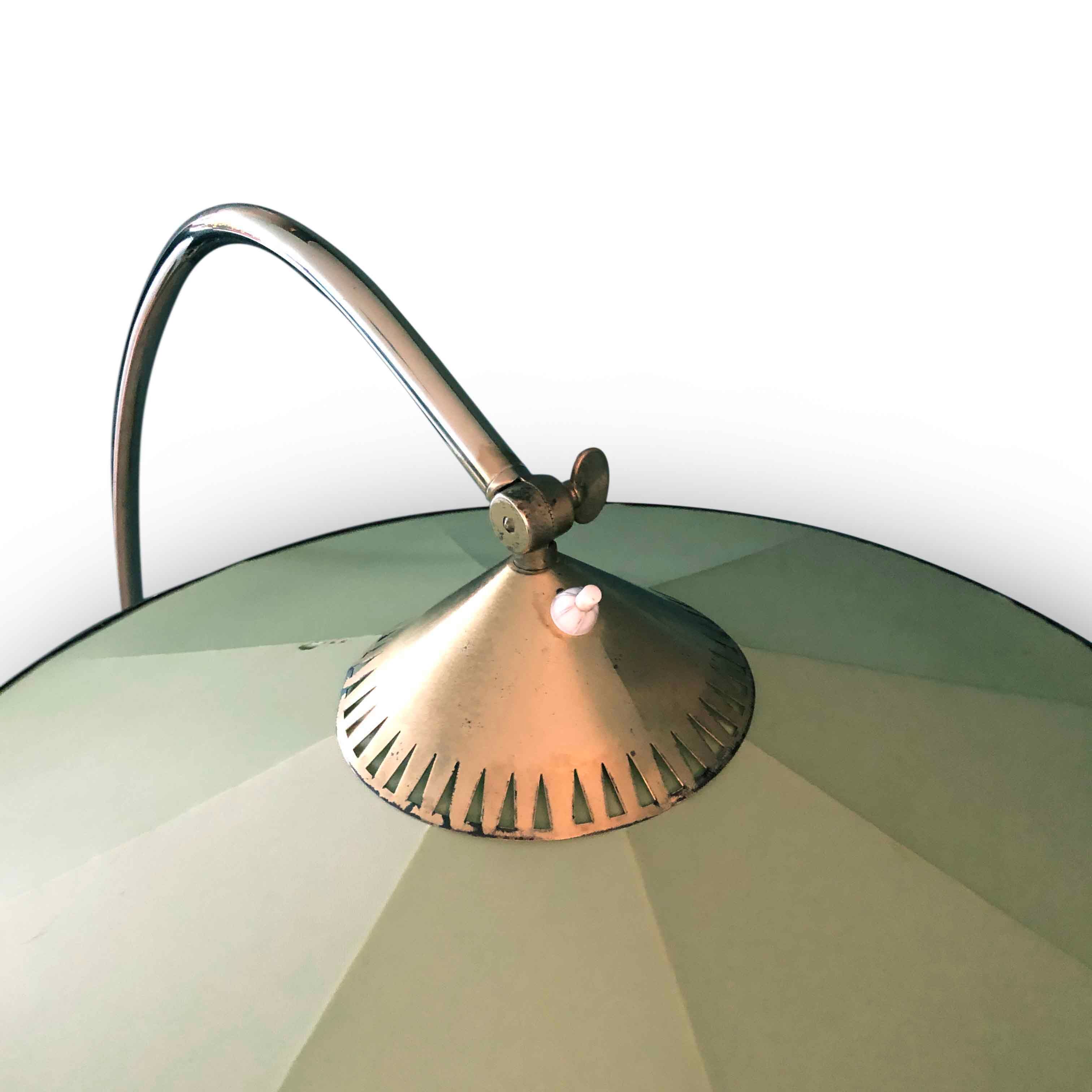 Mid-century floor lamp with pleated shade