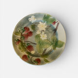 Set of 3 Saint-Clément majolica plates – fruit decoration – 19th century