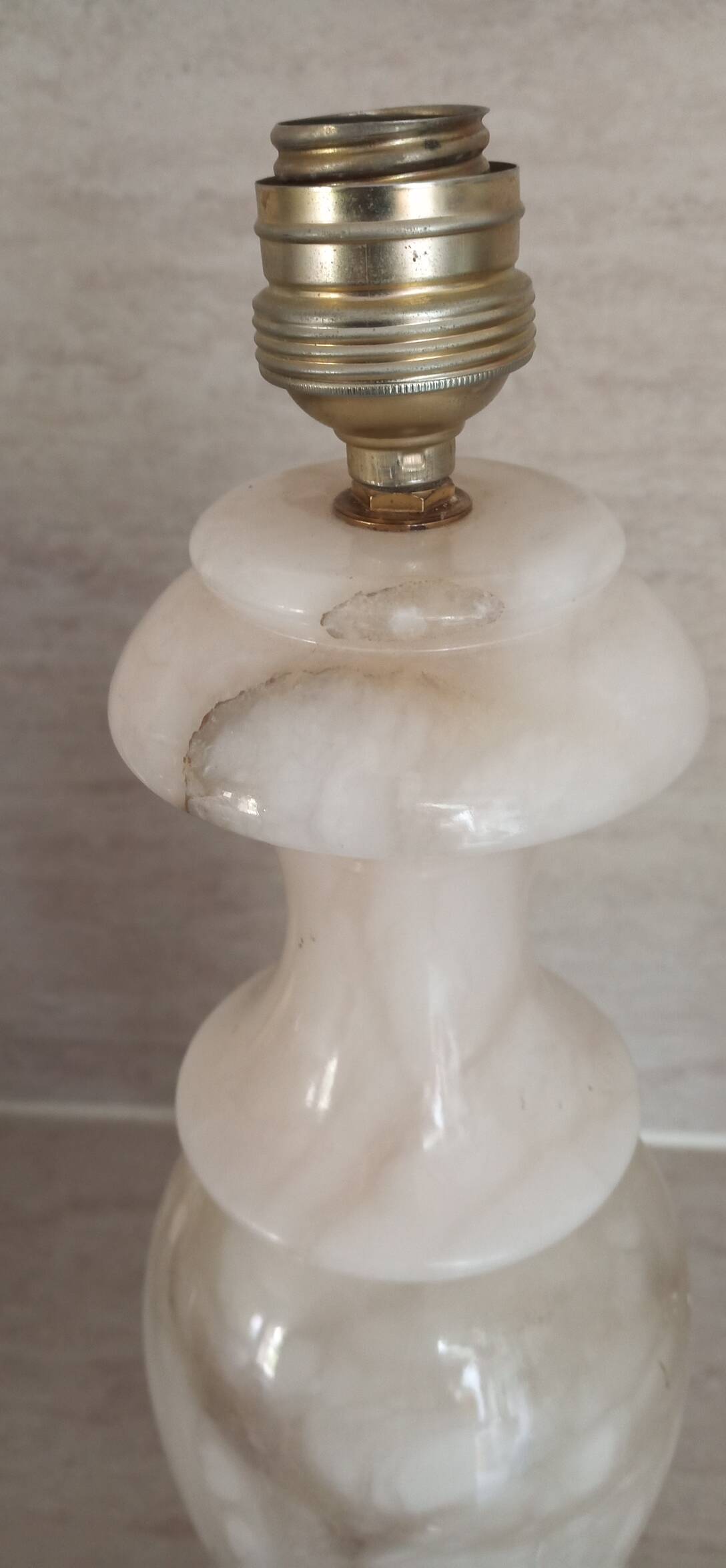 Alabaster baluster lamp base 48 cm