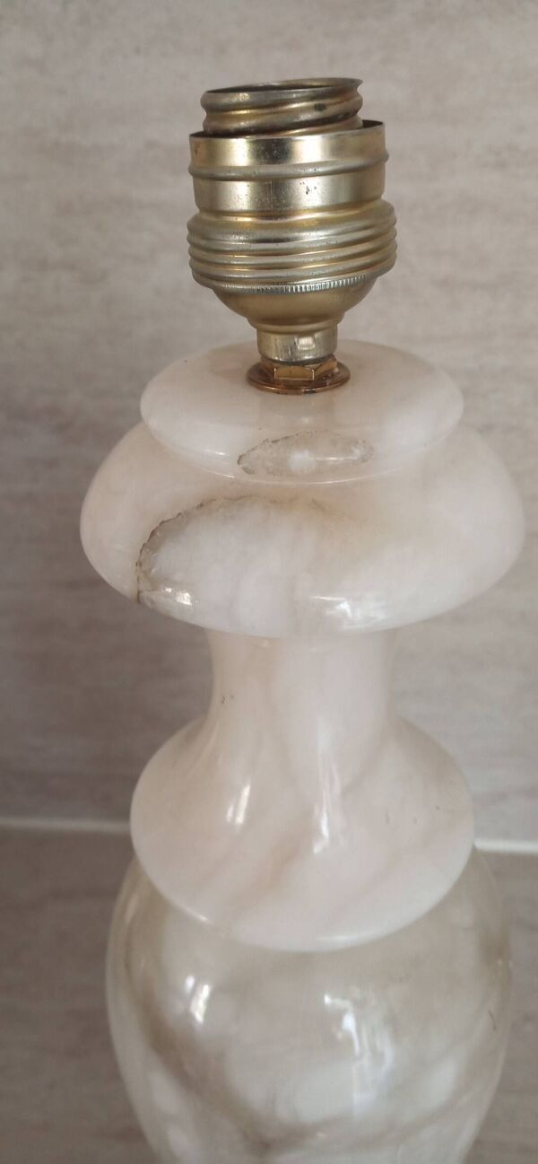 Pied de lampe balustre en albâtre 48 cm