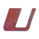 Letter to sign vintage metal "U".