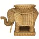Rattan bamboo wicker elephant pedestal or side table, 1970s