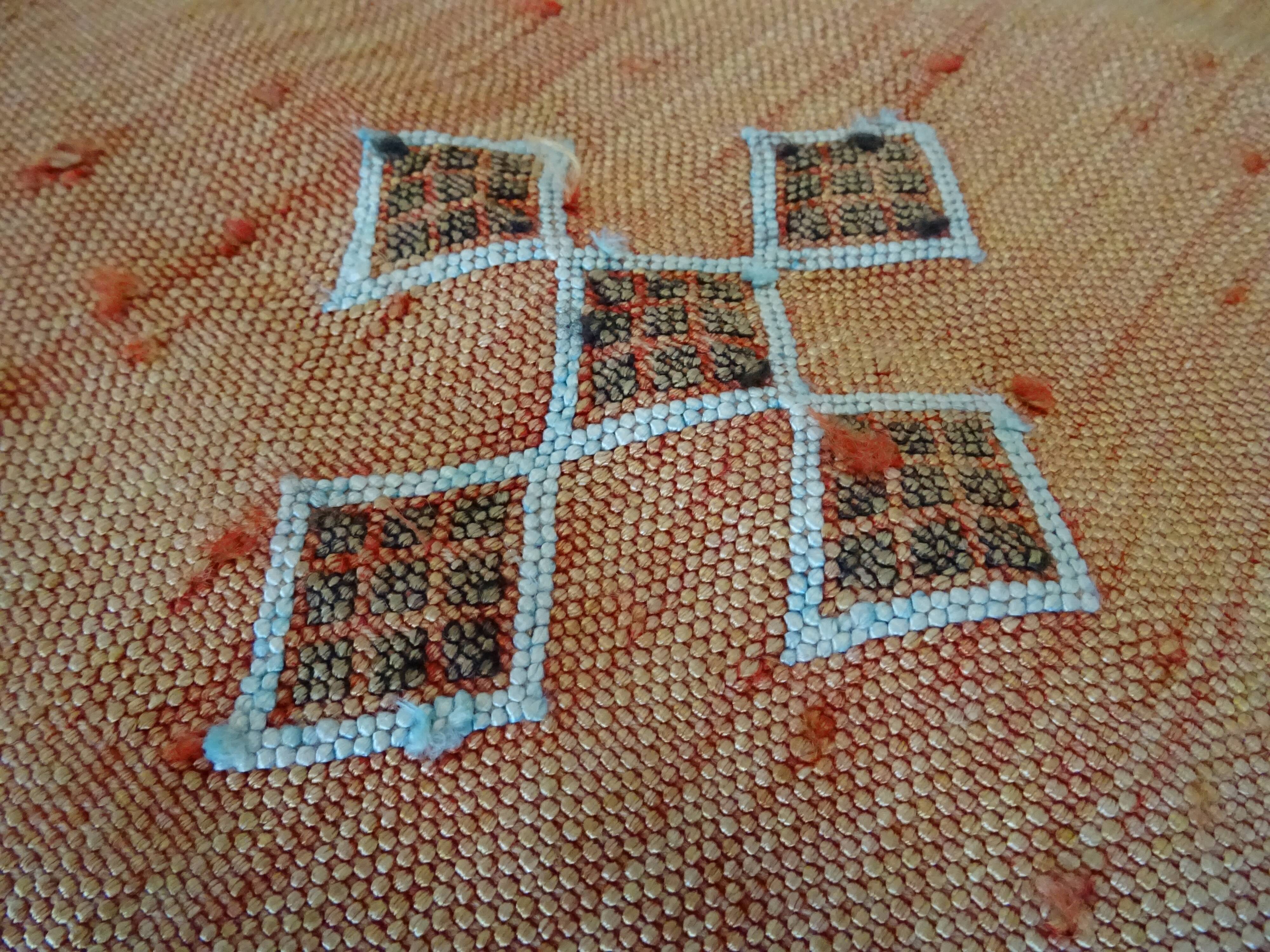 Berber carpet sabra Morocco plant fibers around 1930