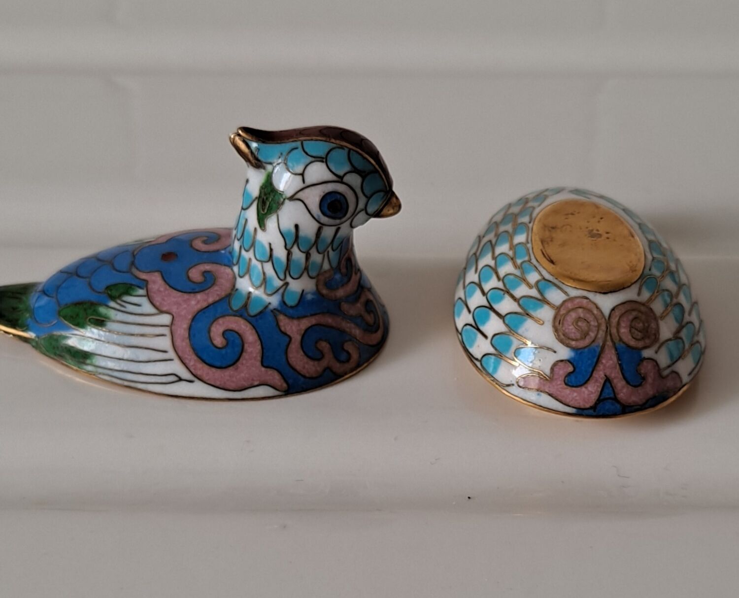 Pillbox mandarin enameled duck