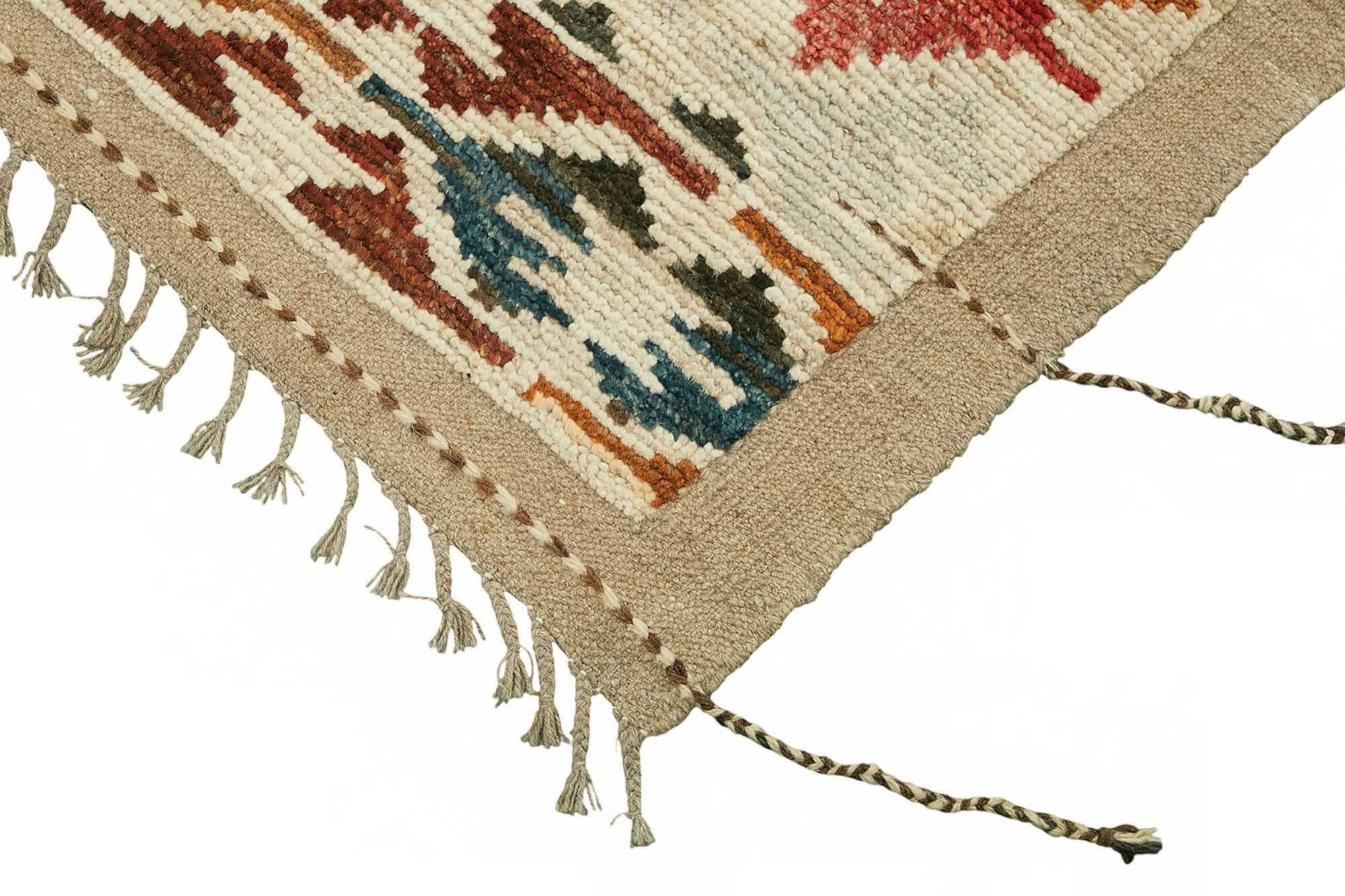 Handwoven Tribal One of a Kind 212 cm x 308 cm Multicolor Wool Carpet
