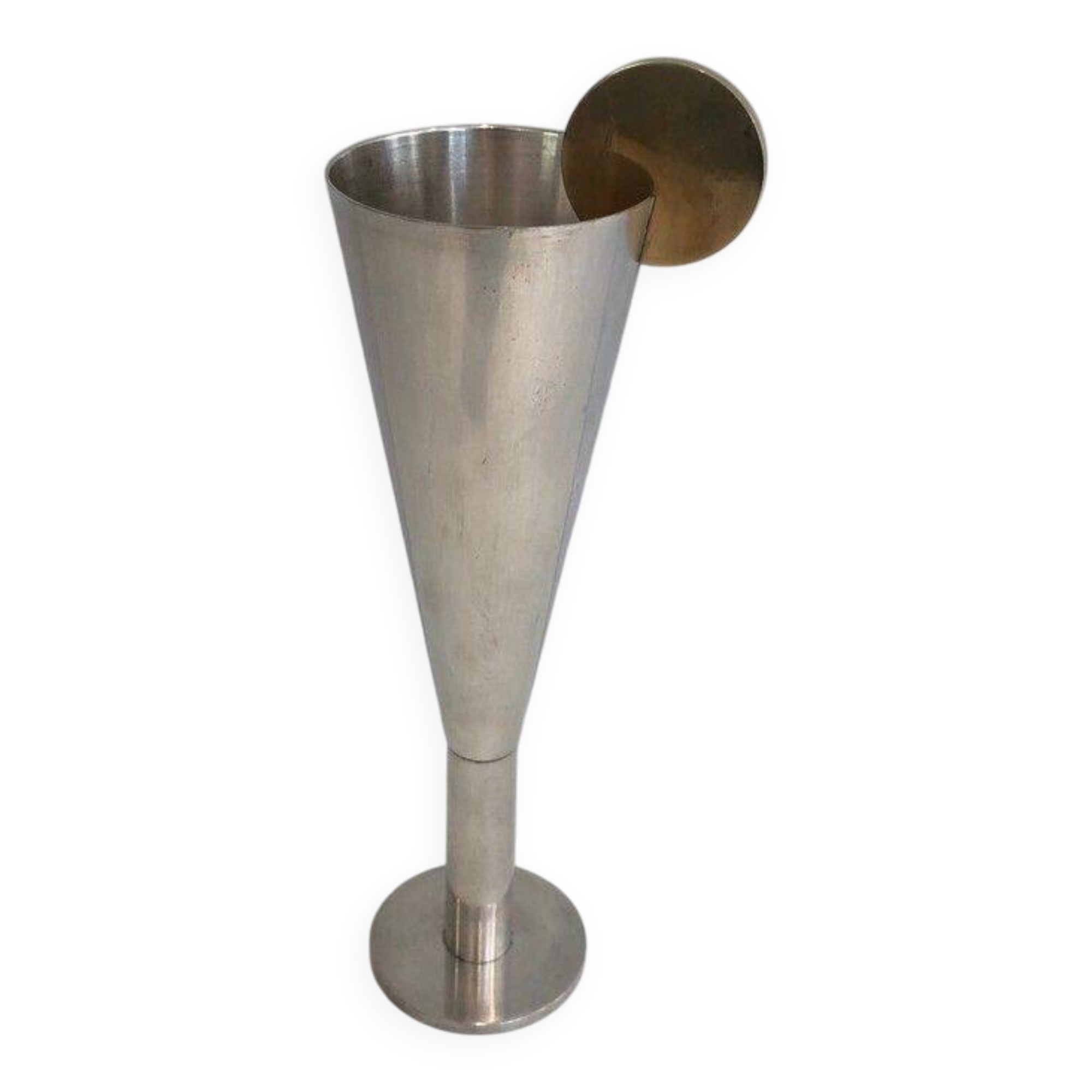 Silver-plated and brass champagne flute