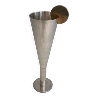 Silver-plated and brass champagne flute