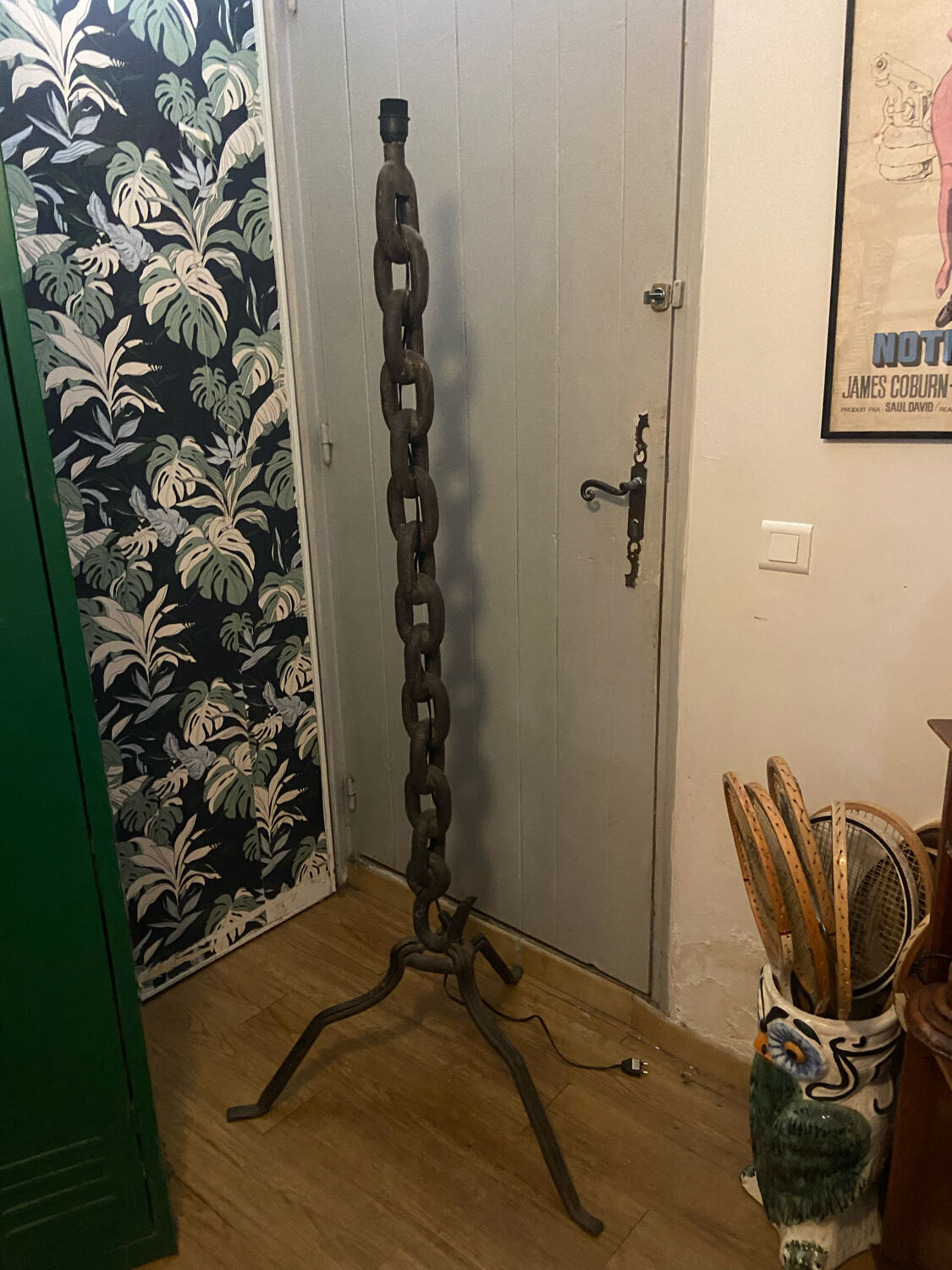 Wrought iron floor lamp 50s