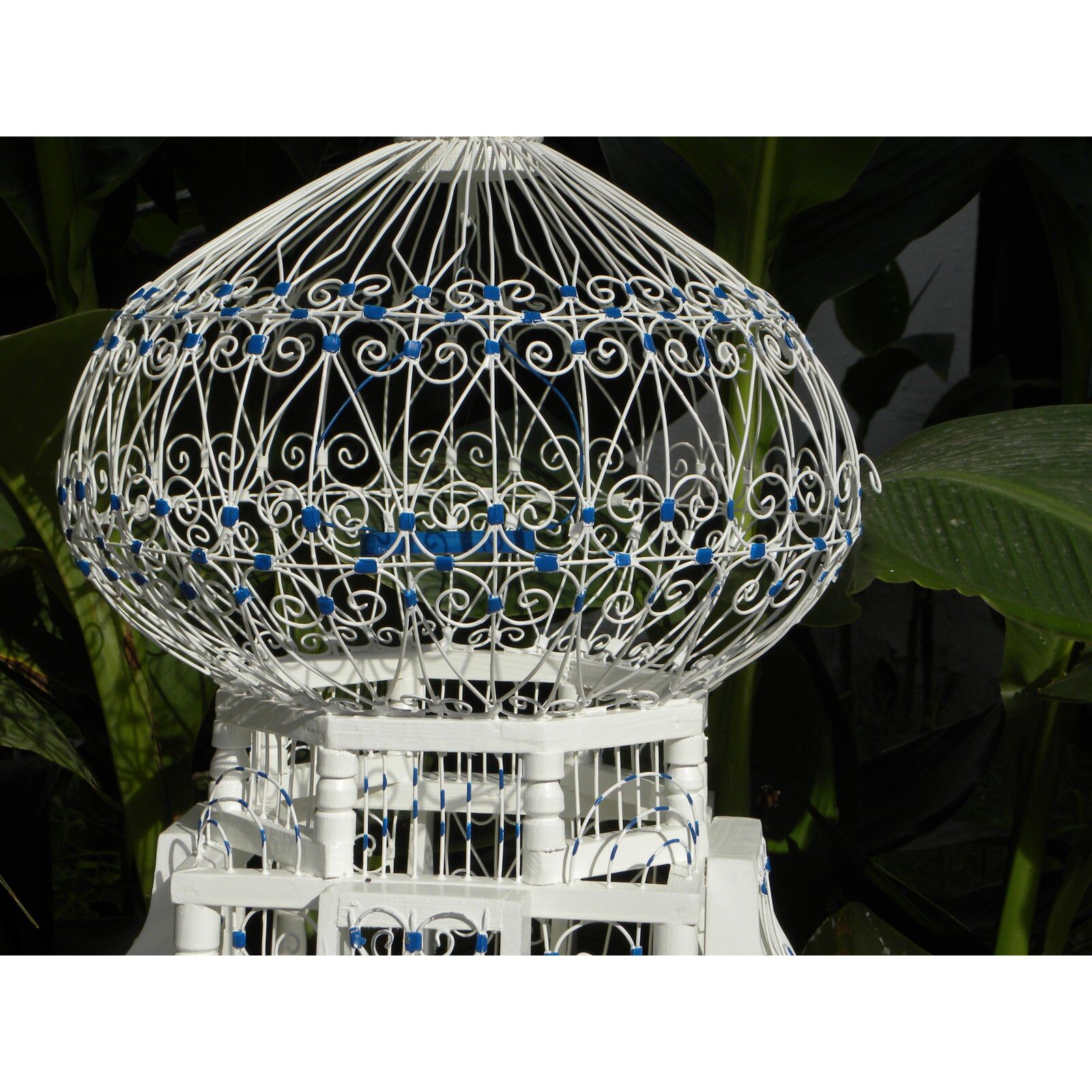 Sidibousaid Tunisian White and Blue Birdcage Authentic Decorative Article