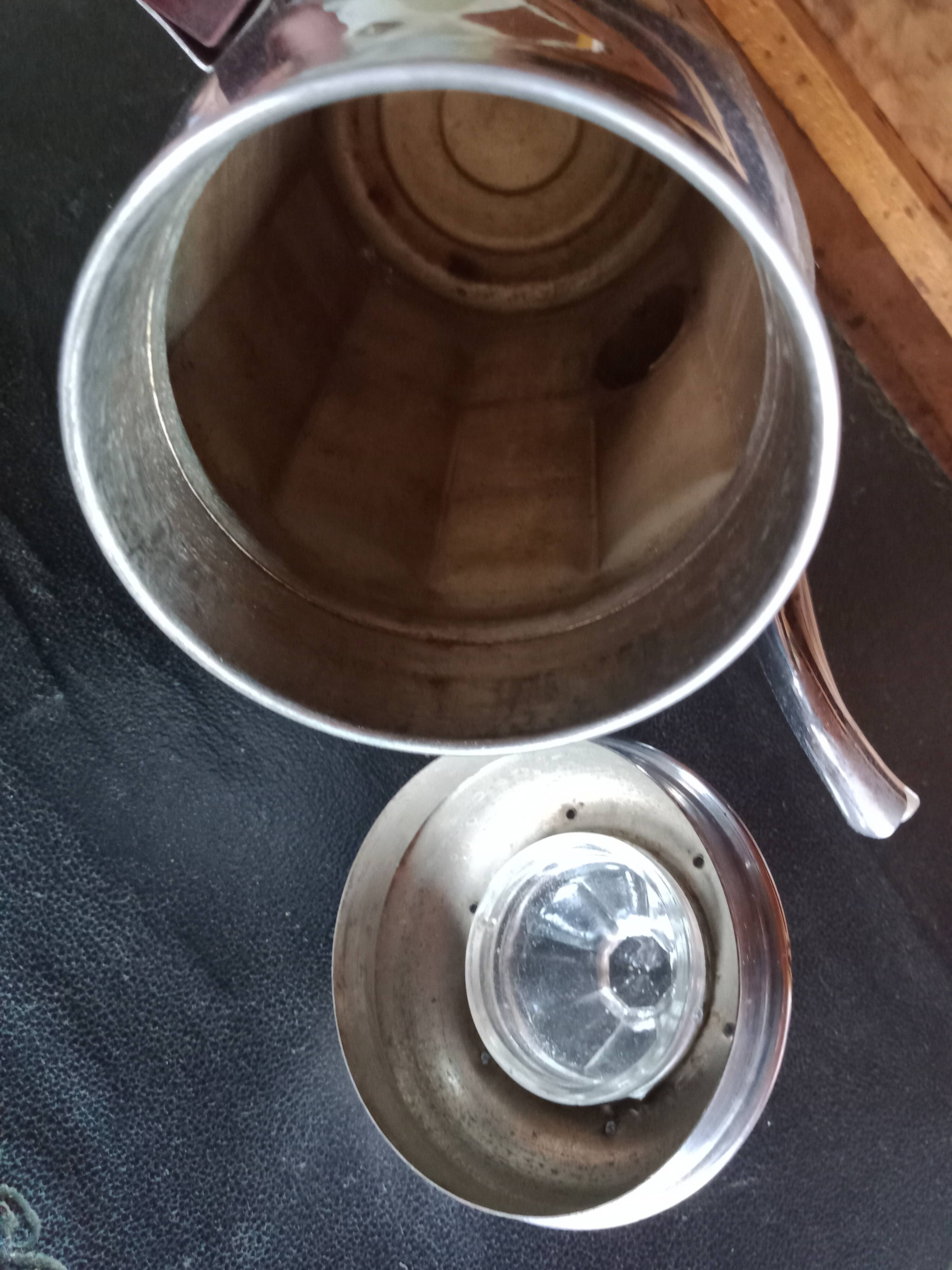 Vintage coffee jug - ADB copper chrome deposited French manufacture - bakelite handle