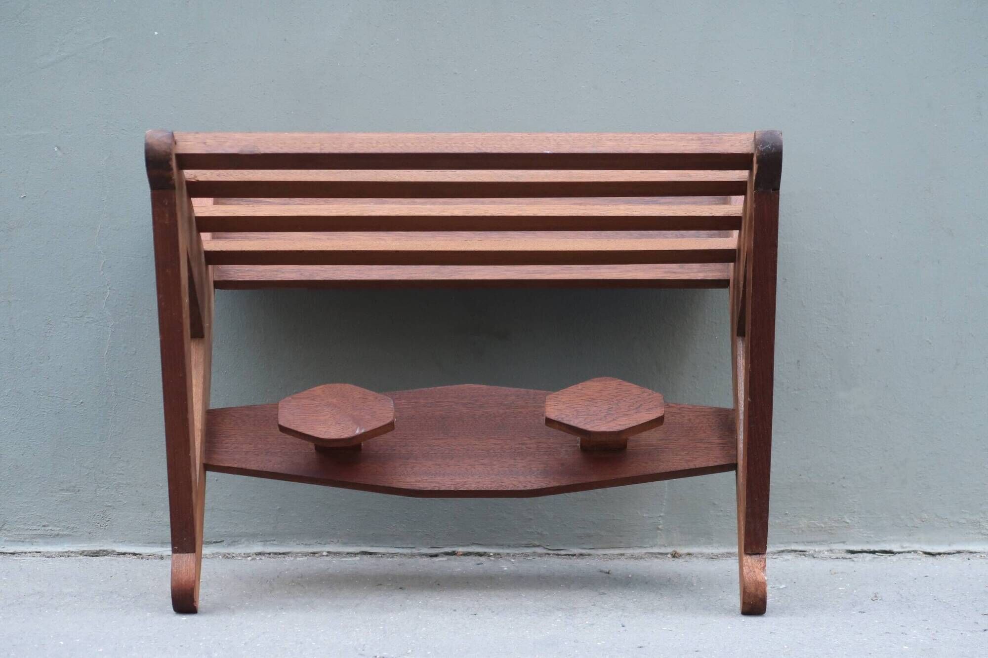 1950s wall coat rack in teak