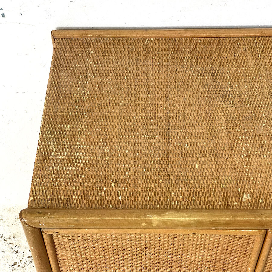 Vintage rattan sideboard 1960