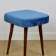 Blue square vintage stool PRL 1970s