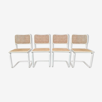 Ensemble de 4 chaises modèles Cesca b32 en blanc