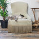 Vintage grey green almond green velvet toad chair