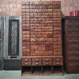 Large Wooden Apothecary Cabinet | Industrial Workshop Drawer Unit (1924)