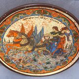 Assiette décorative collection "l'enlèvement d'hélène de troie" mythologie grecque