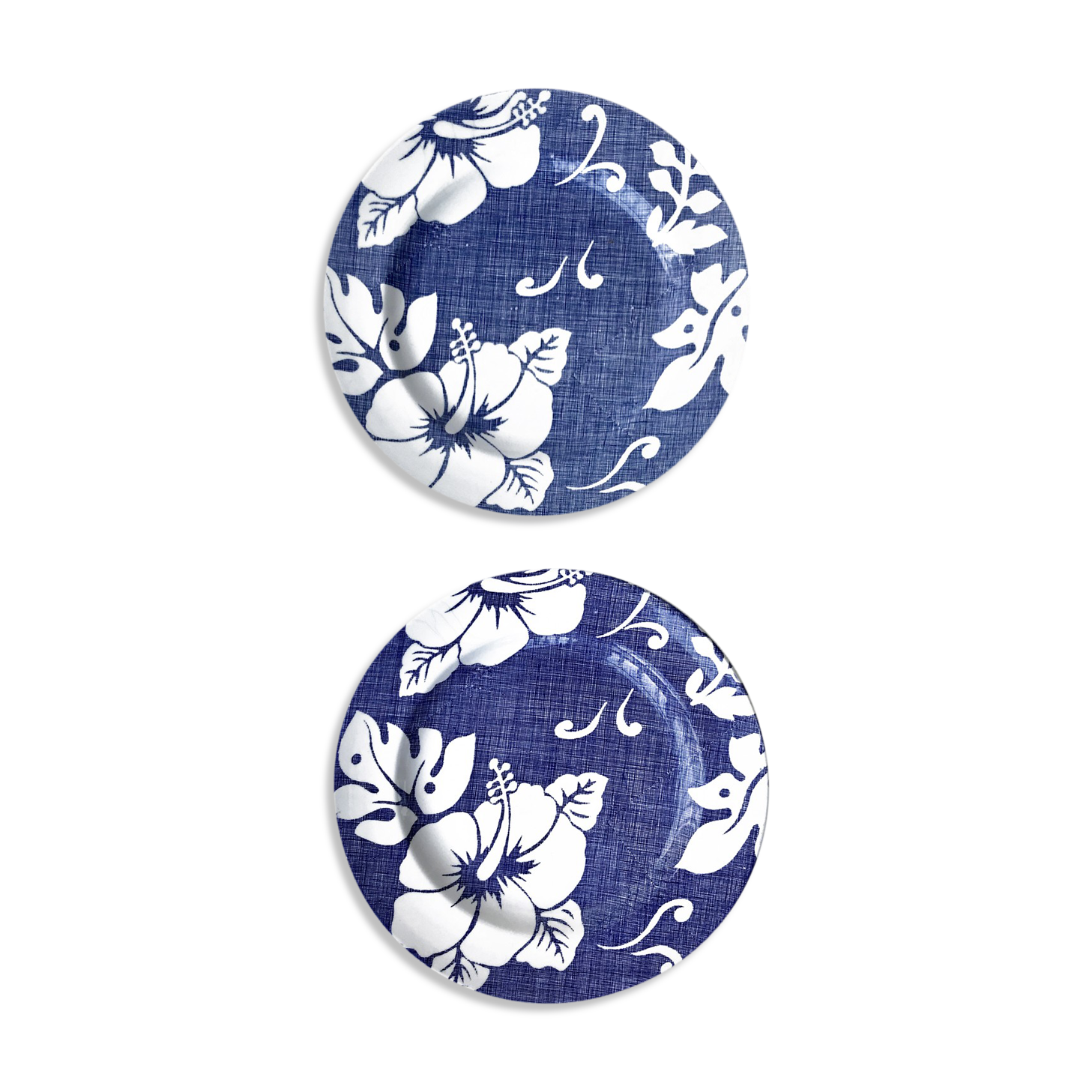 Two plates vinatge Polynesia Hibiscus