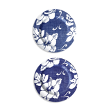 Deux assiettes vinatge Polynesie Hibiscus