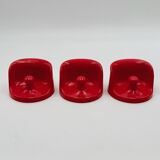 Set of Red Coat Hooks by Olaf Von Bohr for Kartell 1970s