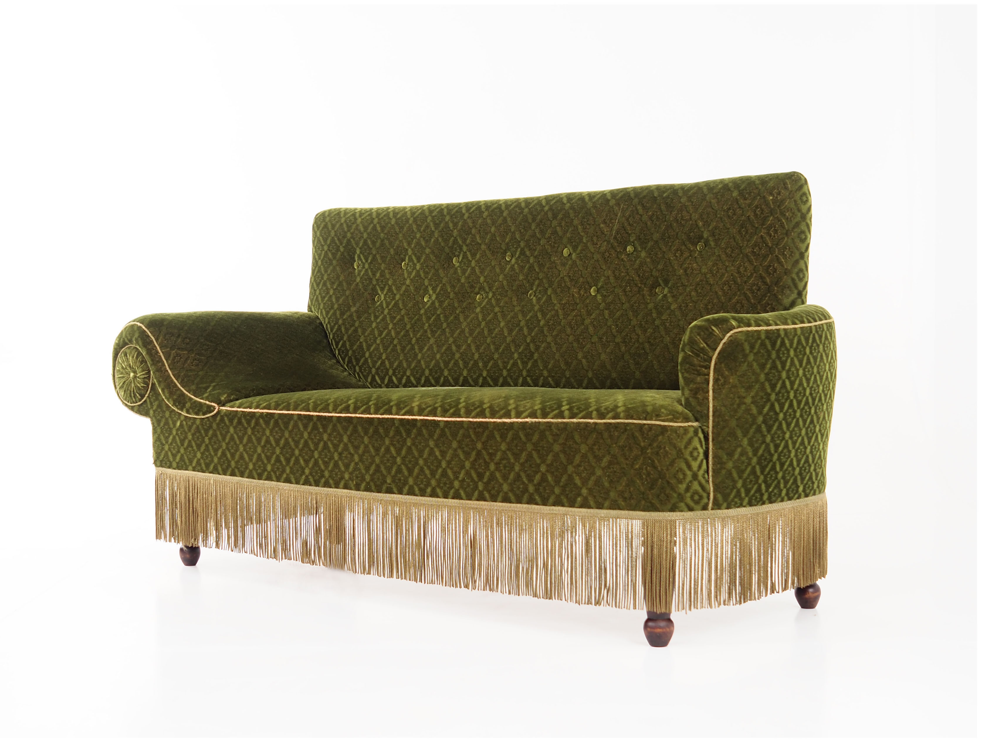 Antique sofa-bed in green colour