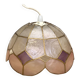 Pendant lamp in mother-of-pearl and brass arlequin pink