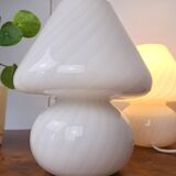 Pair of vintage Murano blown glass mushroom bedside lamps