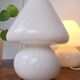 Paire de lampe de chevet champignon en verre soufflé Murano vintage