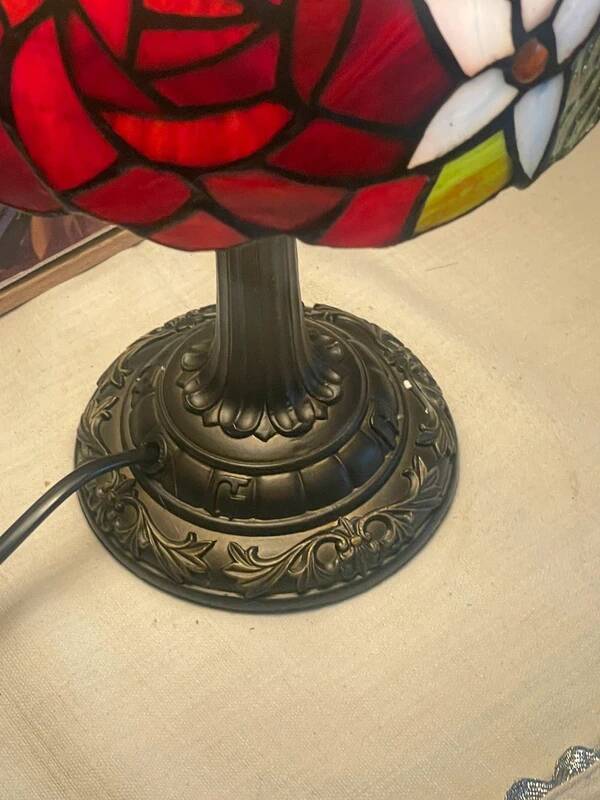 Tiffany style lamp vintage colourful flowers