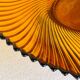 Vintage wavy amber glass fruit bowl, 1970s