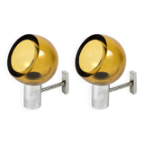 Wall lamps in chromed metal and glass by Archimède Séguso