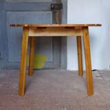 Vintage round pine table, slatted pine table, vintage table, pine furniture