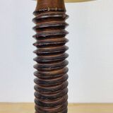 Brutalist folk art lamp 73 cm, turned wood