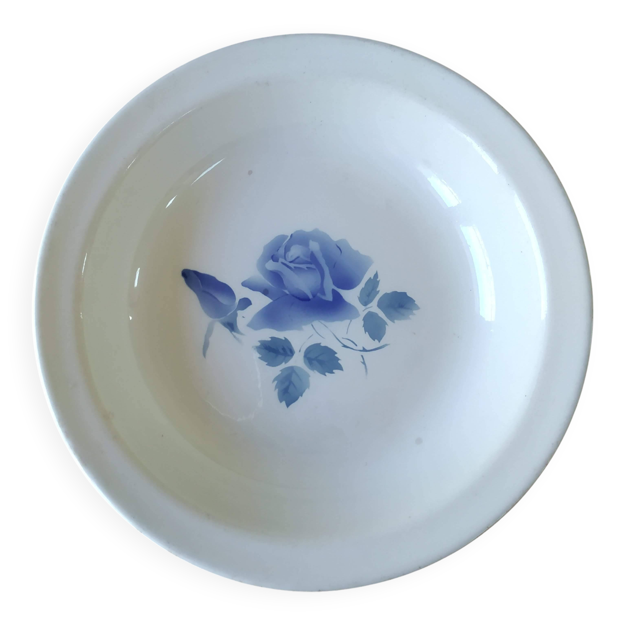 Digoin Sarreguemines Blue Rose Deep Dish