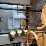 Series of 6 beech chairs Lübke
