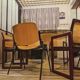 Pascal Mourgue rare set of 3 caned sleigh armchairs in lacquered wood for vintage 80s triconfort
