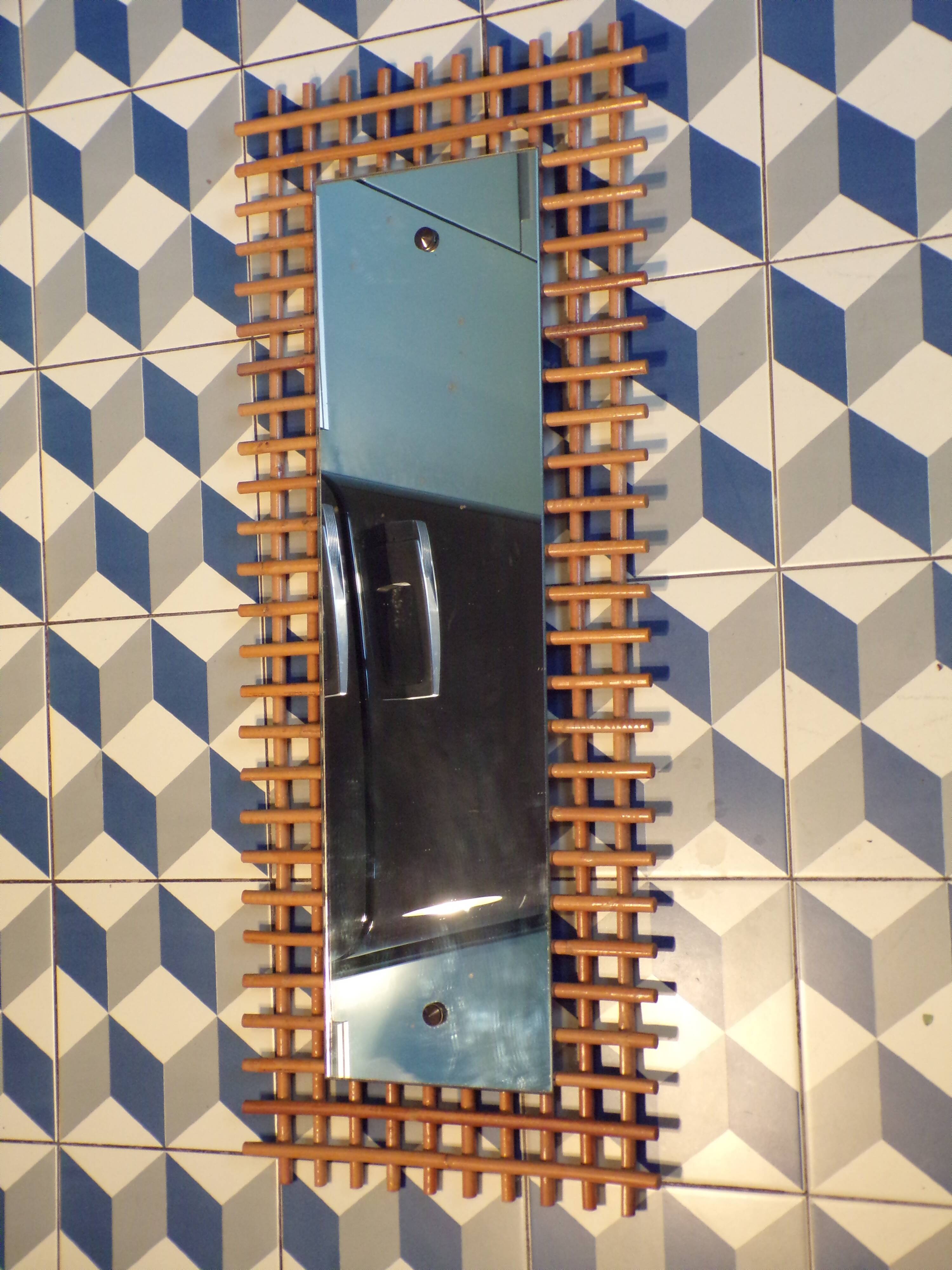 Vintage rattan mirror