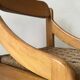 Chaise scandinave vintage en orme et corde tressée, design 1950