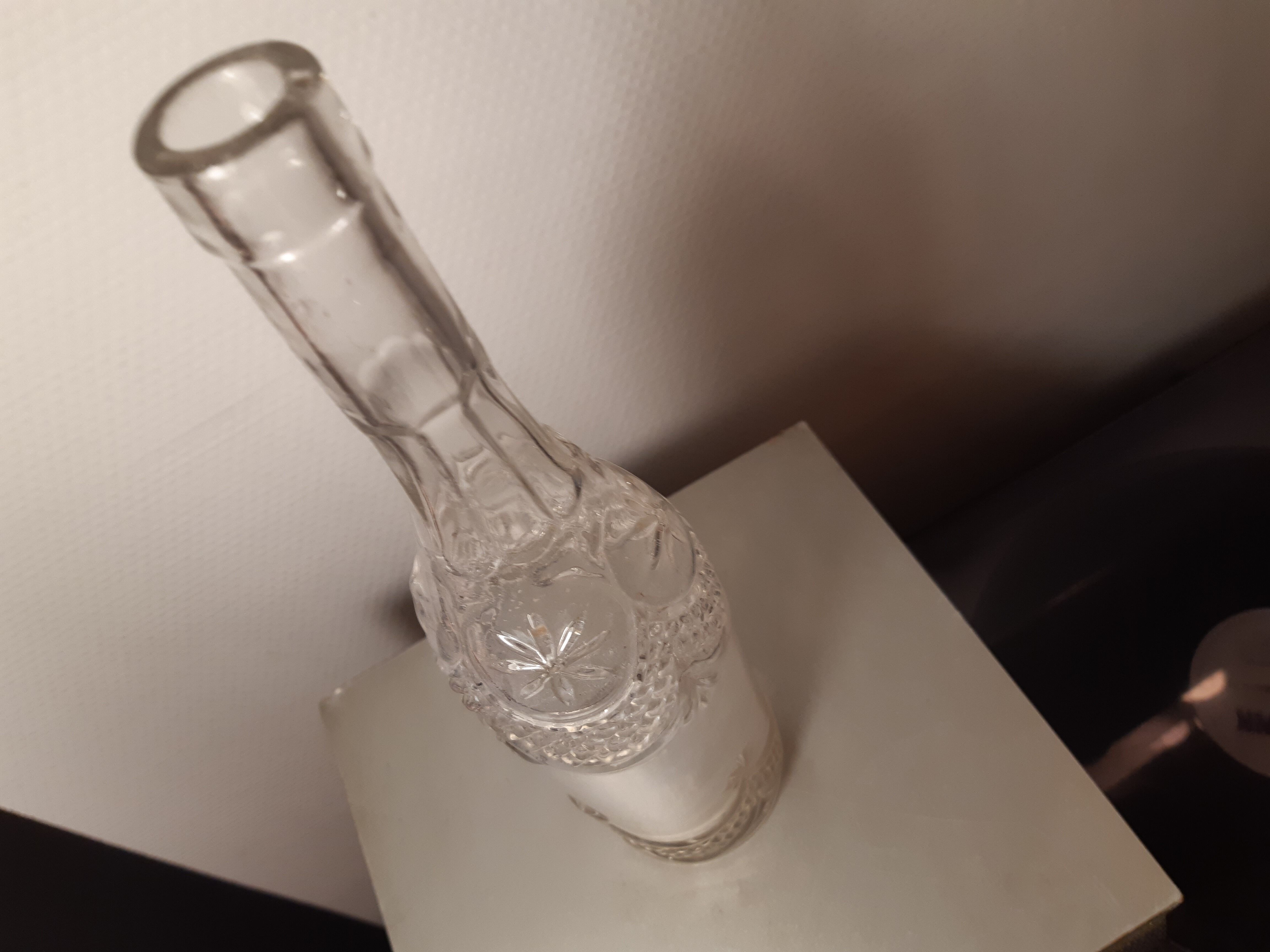Engraved antique bottle