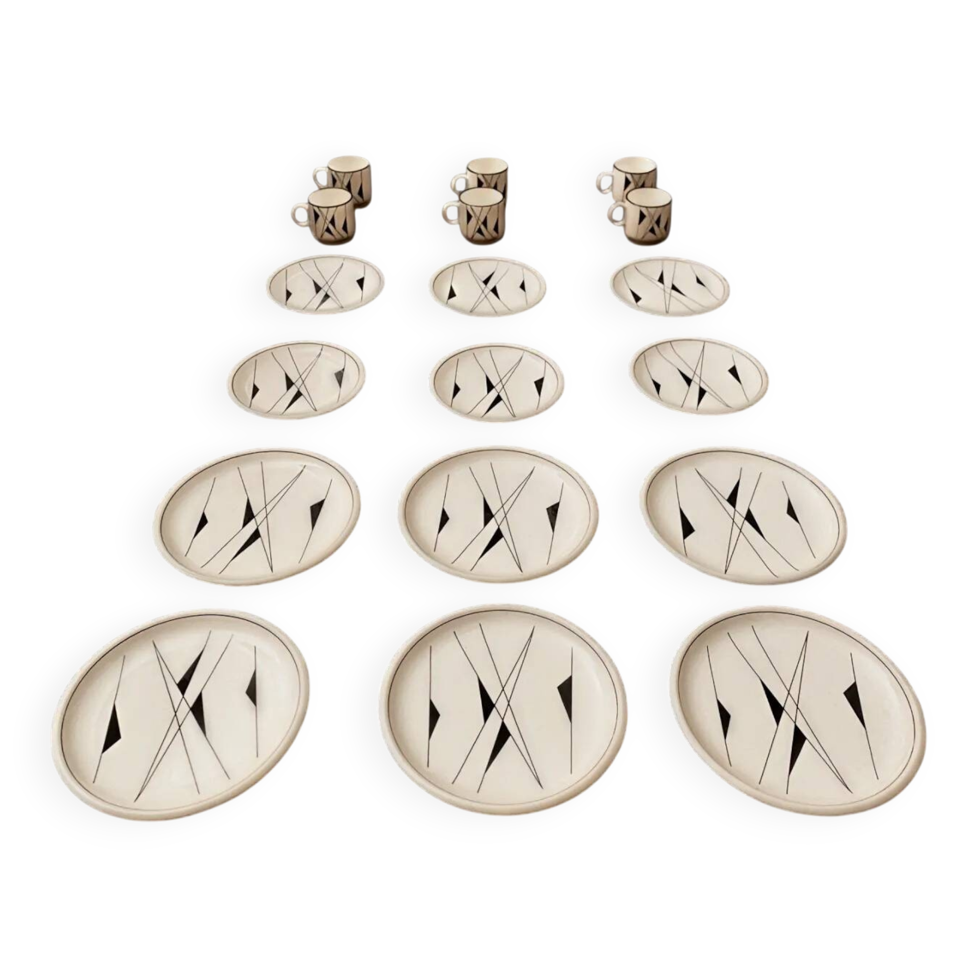 Boch Belgium / Art Deco / Coffee & Cake Set / 18 pieces