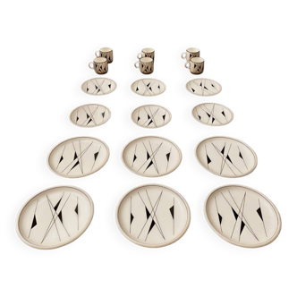 Boch Belgium / Art Deco / Coffee & Cake Set / 18 pieces