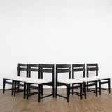 Set of 6 modernist dining chairs with new fabric