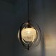 Mid-century glass sphere hanging pendant glass lamp design 1970’s space age Italy